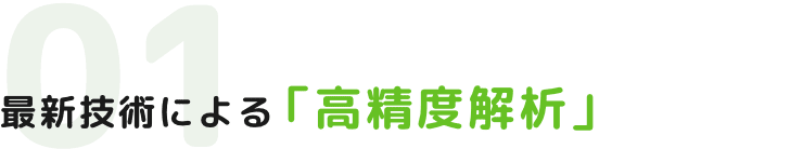 最新技術による「高精度解析」